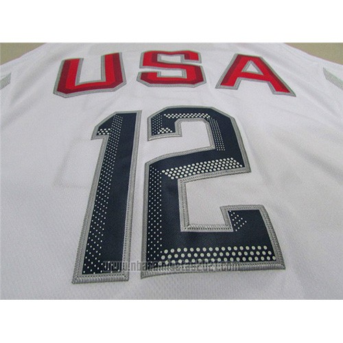 Camiseta USA 2016 DeMarcus Cousins #12 Blanco